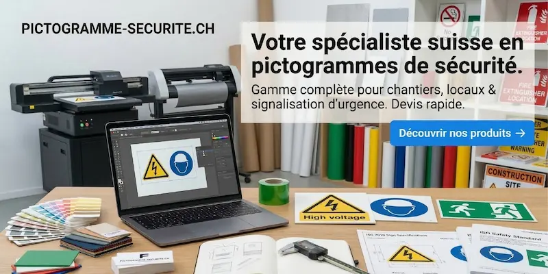 Pictogrammes sécurité Suisse — signalétique chantier GHS